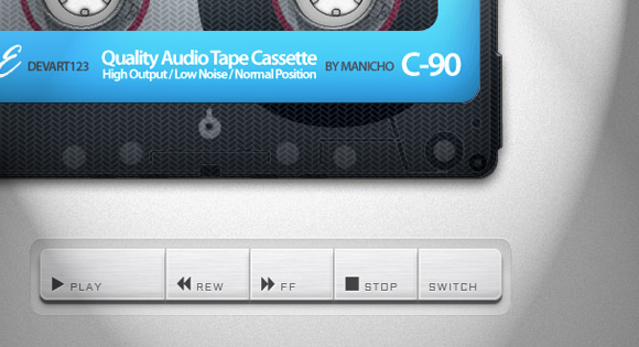 Old School Cassette Player with HTML5 Audio