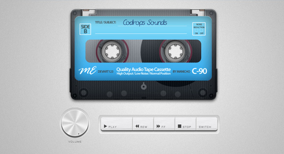 See the demo Old School Cassette Player with HTML5 Audio