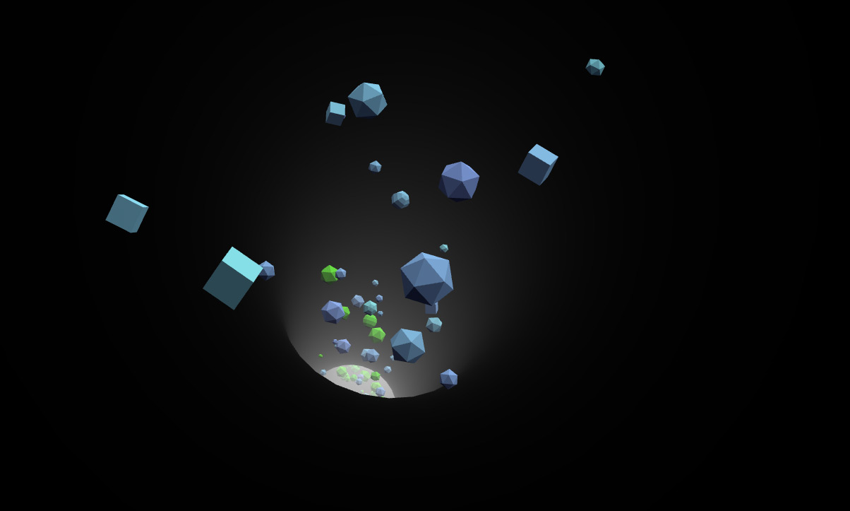 Screenshot of a low poly particles demo - Infinite Tubes with Three.js