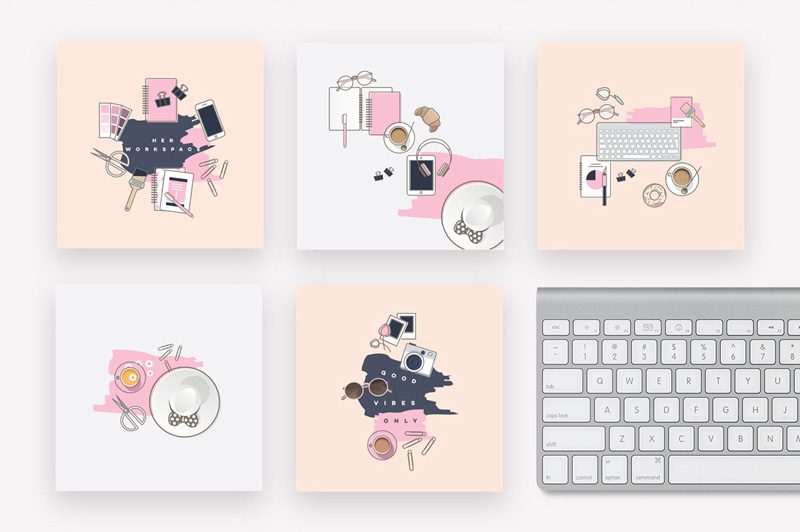 Her-Workplace-illustrated-instagram-pack1