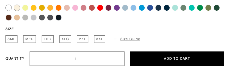 Color options example