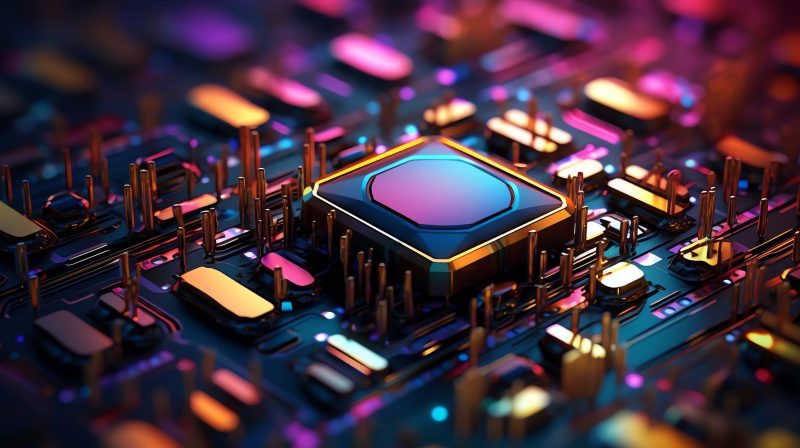 macro photography of 3D shapes, metal paint, shiny and colorful, glitter, circuits, black background, depth of field, 3d render, ultra-realistic, smooth, cinematic