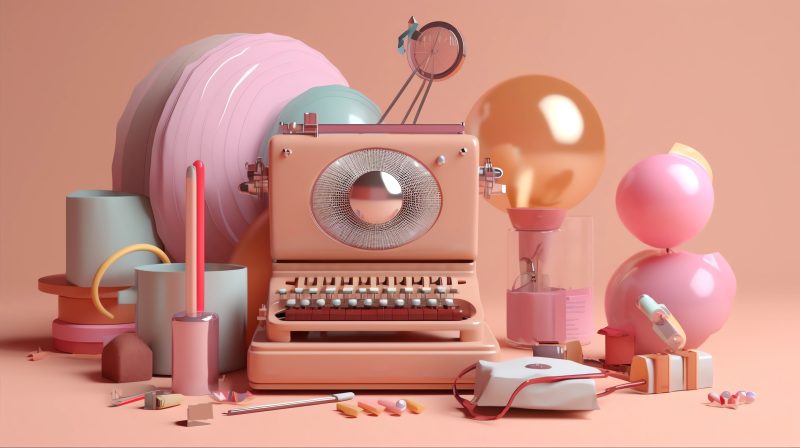 a composition of interesting 3d objects, shiny, glossy, pastel colors, cinema4d