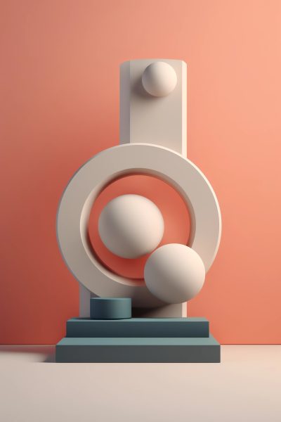 conceptual minimalist sculpture, pastel color theme, rendered in cinema4d