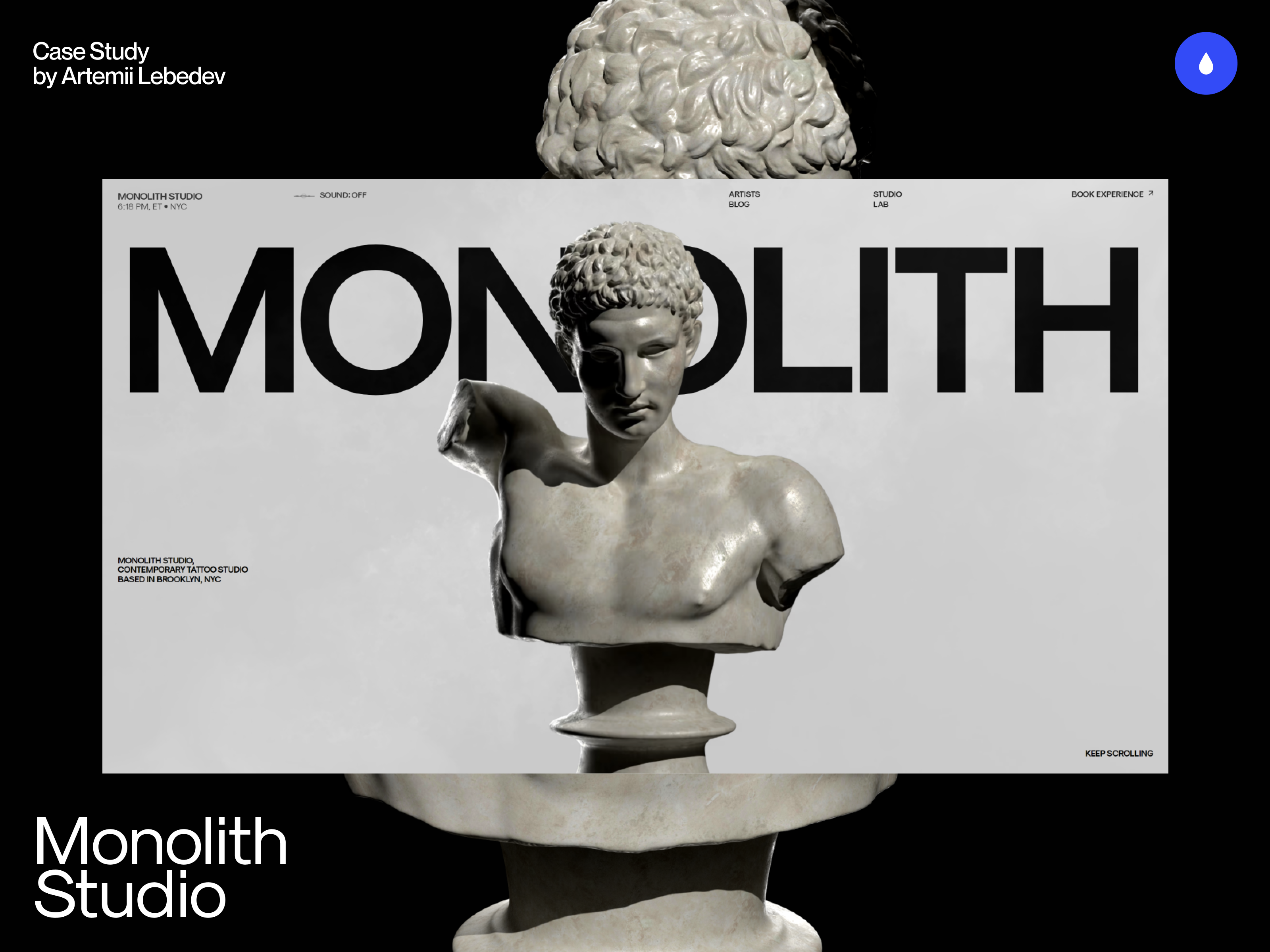 Monolith Studio website. Case Study article.