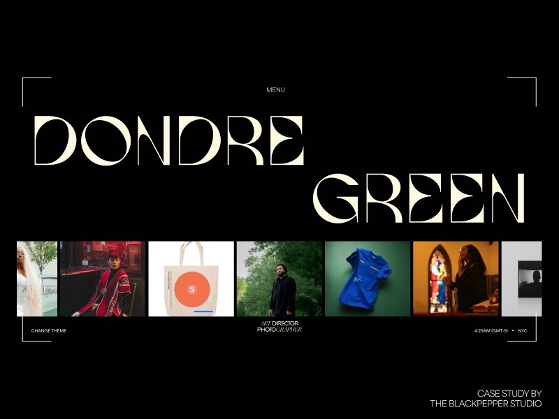 Dondre Green Website homepage