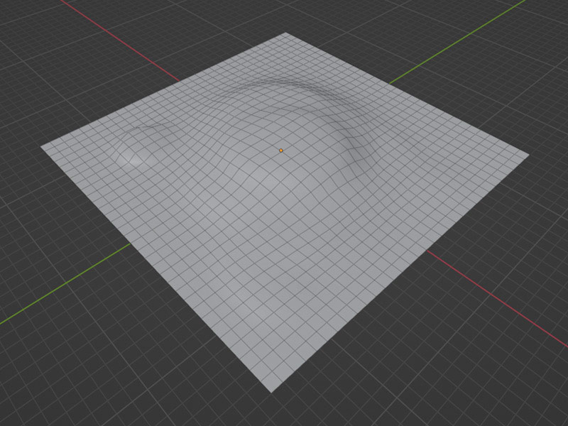 A subdivided plane mesh in Blender